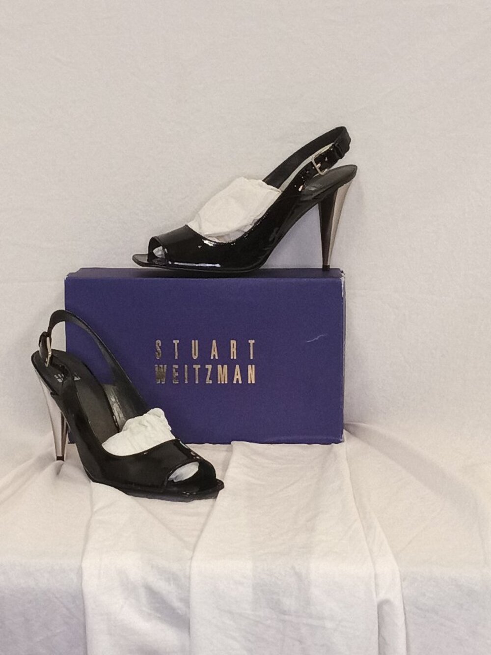 New In Box Stuart Weitzman Sharp Open Toe Heels [Product type]